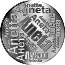 Náhled Reverzní strany - Česká jména - Aneta - velká stříbrná medaile 1 Oz