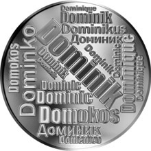 Náhled Reverzní strany - Česká jména - Dominik - velká stříbrná medaile 1 Oz