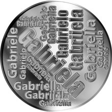 Náhled Reverzní strany - Česká jména - Gabriela - velká stříbrná medaile 1 Oz