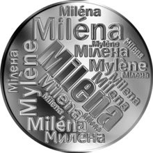 Náhled Reverzní strany - Česká jména - Milena - velká stříbrná medaile 1 Oz