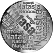 Náhled Reverzní strany - Česká jména - Nataša - velká stříbrná medaile 1 Oz