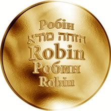 Náhled Reverzní strany - Česká jména - Robin - zlatá medaile
