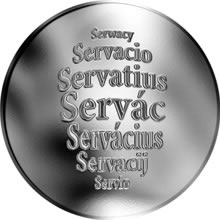 Náhled Reverzní strany - Česká jména - Servác - velká stříbrná medaile 1 Oz