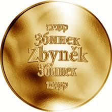 Náhled Reverzní strany - Česká jména - Zbyněk - zlatá medaile