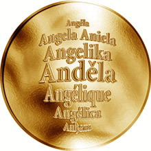 Náhled Reverzní strany - Česká jména - Anděla - zlatá medaile