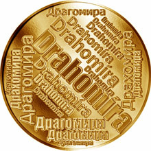 Náhled Reverzní strany - Česká jména - Drahomíra - velká zlatá medaile 1 Oz