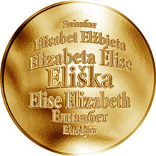 Náhled Reverzní strany - Česká jména - Eliška - zlatá medaile