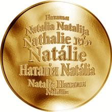Náhled Reverzní strany - Česká jména - Natálie - velká zlatá medaile 1 Oz