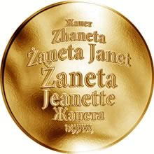 Náhled Reverzní strany - Česká jména - Žaneta - zlatá medaile